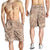 Beige Gradient Polynesia Shorts for Men Hawaiian Tribal Hammerhead Shark Tattoo - Polynesian Pride