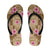 Beige Hawaii Hibiscus Tropical Flowers Motifs Flip Flops - Polynesian Pride