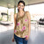 Beige Hawaii Hibiscus With Tropical Flowers Motifs Women Racerback Tank - Polynesian Pride