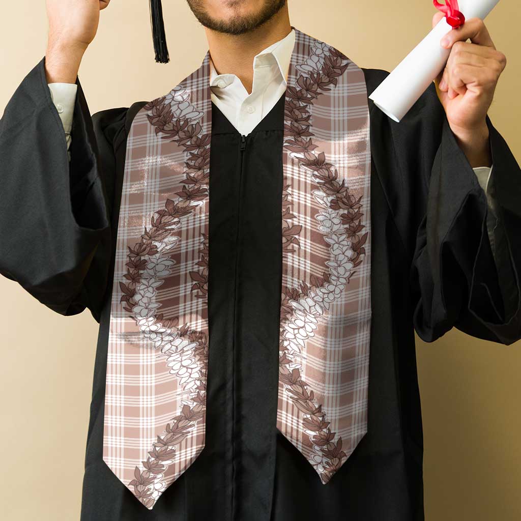 Beige Hawaii Palaka Graduation Stole Hawaiian Honohono Lei LT05