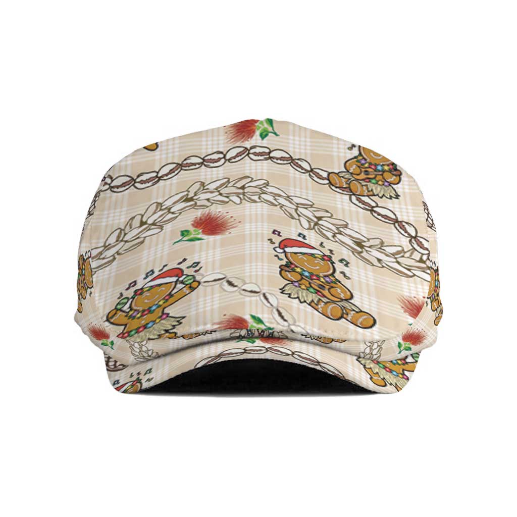 Beige Palaka Hawaii Mele Kalikimaka Jeff Hat Ohia Lehua Shell Leis Funny Gingerbread Santa - Polynesian Pride
