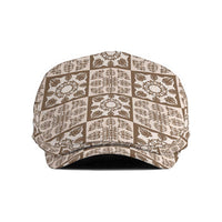 Beige Palaka Quilt Hawaii Jeff Hat Hawaiian Tropical Monstera Sea Turtle