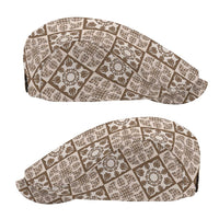 Beige Palaka Quilt Hawaii Jeff Hat Hawaiian Tropical Monstera Sea Turtle