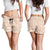 Beige Palaka Quilt Hawaii Shorts for Women Traditional Hawaii-plaid Pattern - Polynesian Pride