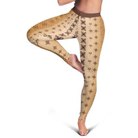 Beige Samoa Malu Tattoo Inspired Leggings