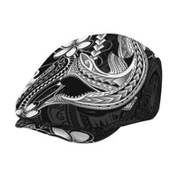 Black Aloha Hawaii Jeff Hat Polynesian Shark Tattoo With Plumeria - Polynesian Pride