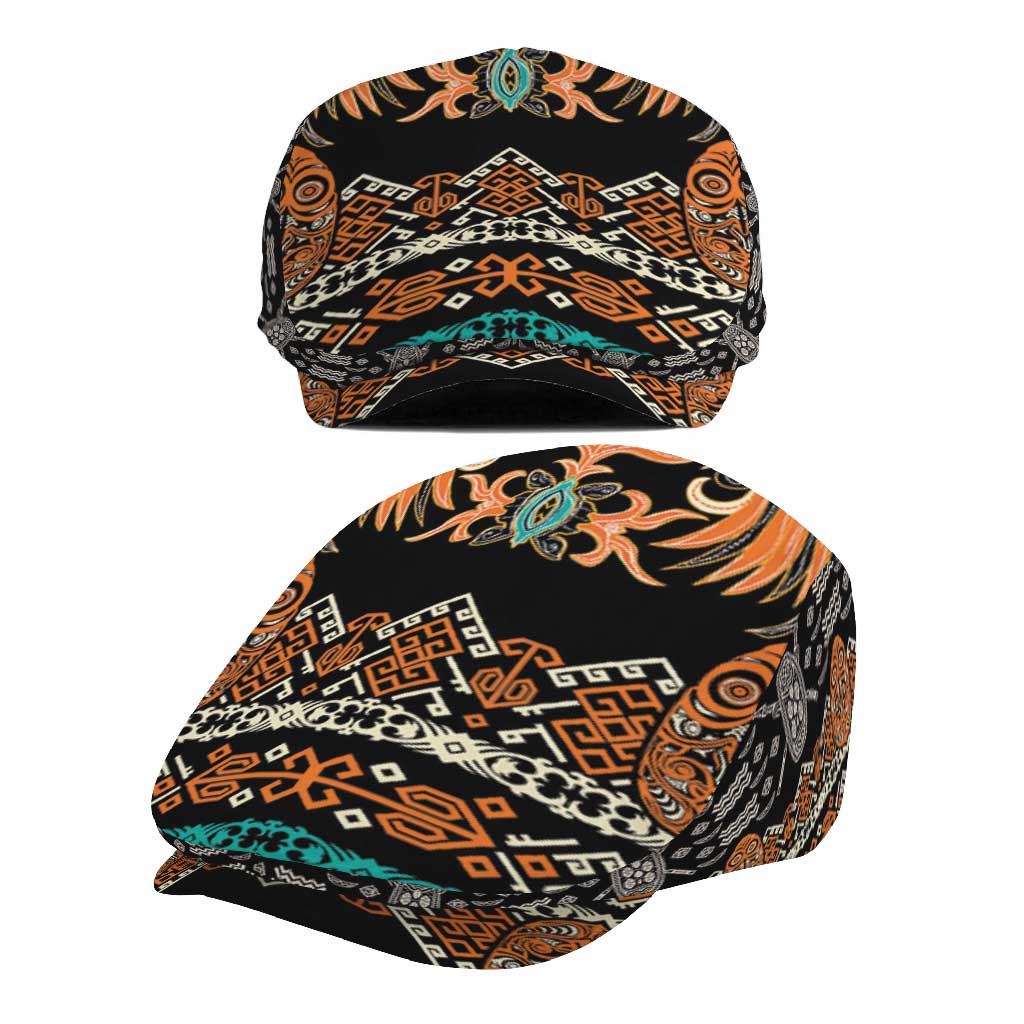 Black Batik Papua-inspired Pattern Jeff Hat - Polynesian Pride