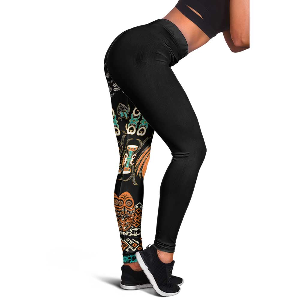 Black Batik Papua-inspired Pattern Leggings - Polynesian Pride