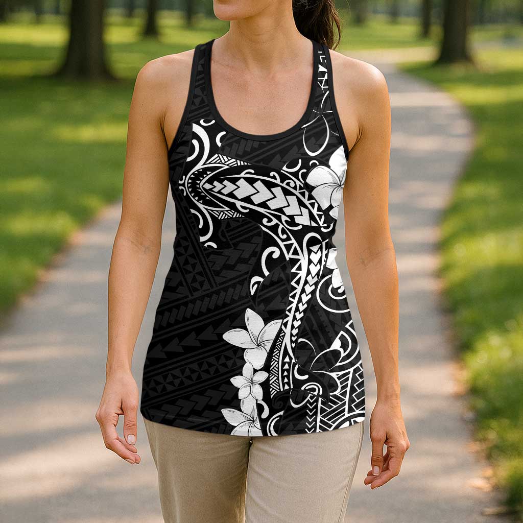 Black Hawaii Hollow Tank Top Hammerhead Shark Tattoo Curve Polynesian - Polynesian Pride