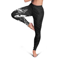 Black Hawaii Leggings Hammerhead Shark Tattoo Curve Polynesian - Polynesian Pride