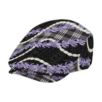 Black Hawaii Palaka Honohono Pikake Jeff Hat Hawaiian Orchid Lei Polynesian Pattern - Polynesian Pride