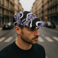 Black Hawaii Palaka Honohono Pikake Jeff Hat Hawaiian Orchid Lei Polynesian Pattern - Polynesian Pride