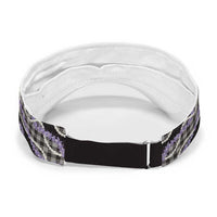 Black Hawaii Palaka Honohono Pikake Sun Visor Cap Hawaiian Orchid Lei Polynesian Pattern