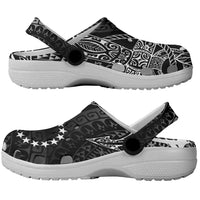 Black Kuki Airani Tapakau Clogs Shoes Tribal Anchor Mix Tiare