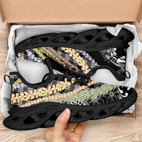 Black Palaka Hawaii Leis Clunky Sneakers Hawaiian-plaid Elegant Tropical Vibes