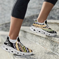 Black Palaka Hawaii Leis Clunky Sneakers Hawaiian-plaid Elegant Tropical Vibes