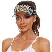 Black Palaka Hawaii Leis Sun Visor Cap Hawaiian-plaid Elegant Tropical Vibes