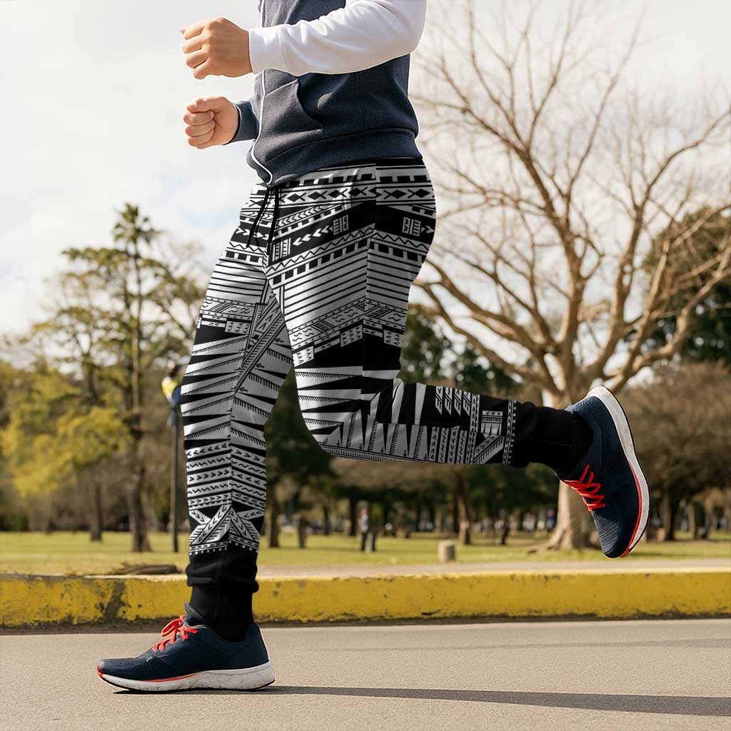 Black Samoa Pea Tattoo Inspired Jogger Pants