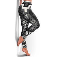 Black Taniko Aotearoa Leggings Niho Taniwha Mix Poutama LT14
