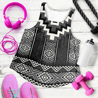 Black Taniko Aotearoa Women Racerback Tank Niho Taniwha Mix Poutama LT14