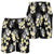 Black Tropical Hawaii Shorts for Men Seamless Monstera Plumeria Hawaiian Pattern - Polynesian Pride