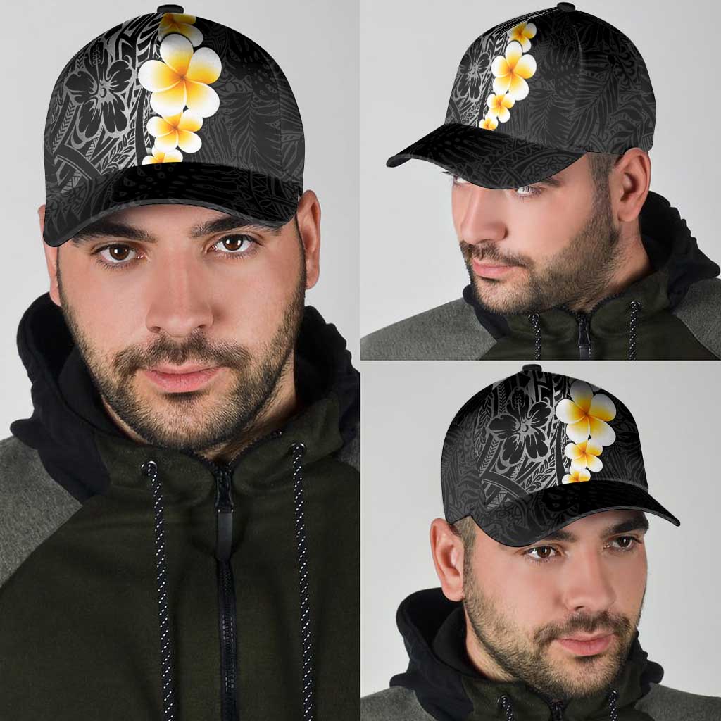 Black Tropical Plumeria With Galaxy Polynesian Art Classic Cap LT14