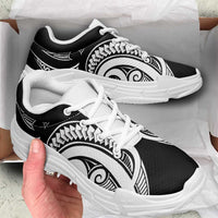 Black White New Zealand Puhoro Ta Moko Chunky Sneakers