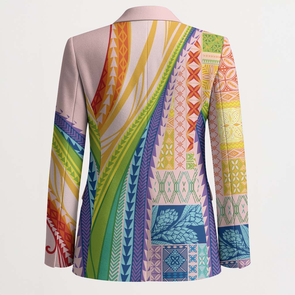 Pasifika Samoa Siapo Malu Tattoo Inspired Blazer Rainbow LT7