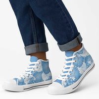 Blue Aloha Hawaii High Top Shoes Monstera Hibiscus Plumeria Seamless Vibes - Polynesian Pride