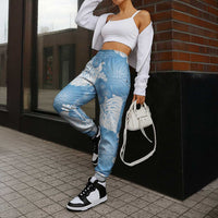 Blue Aloha Hawaii Jogger Pants Monstera Hibiscus Plumeria Seamless Vibes - Polynesian Pride