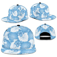 Blue Aloha Hawaii Snapback Cap Monstera Hibiscus Plumeria Seamless Vibes - Polynesian Pride