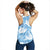 Blue Aloha Hawaii Women Racerback Tank Monstera Hibiscus Plumeria Seamless Vibes - Polynesian Pride