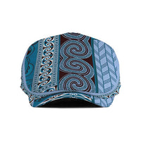 Blue Aotearoa Kowhaiwhai Pattern Jeff Hat NZ Maori Quilt Style - Polynesian Pride