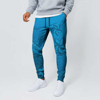 Blue Gradient Polynesia Jogger Pants Hawaiian Tribal Hammerhead Shark Tattoo - Polynesian Pride