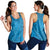 Blue Gradient Polynesia Women Racerback Tank Hawaiian Tribal Hammerhead Shark Tattoo - Polynesian Pride