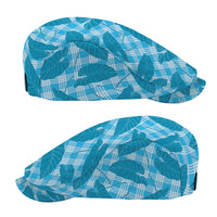 Blue Hawaii Kalo Palaka Motifs Jeff Hat Hawaiian Taro Leaves Elegant Vibes