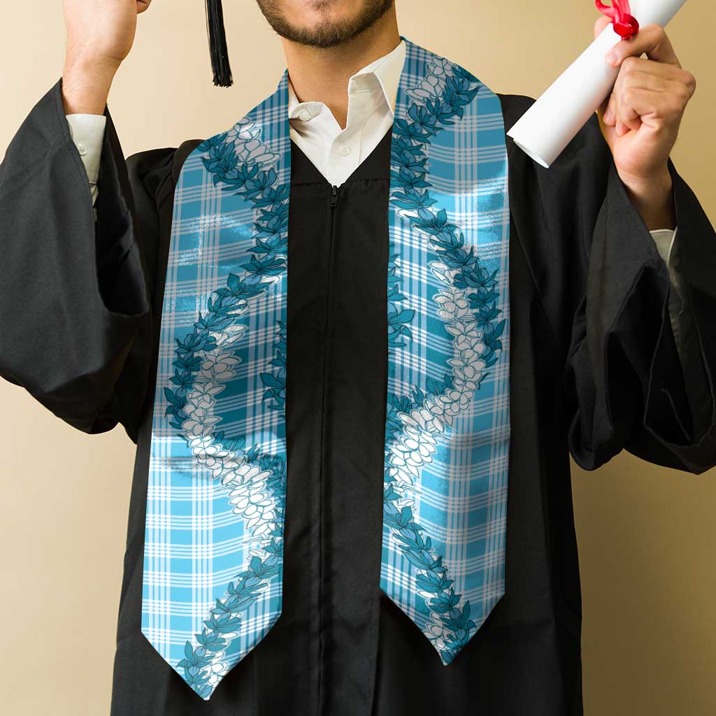 Blue Hawaii Palaka Graduation Stole Hawaiian Honohono Lei LT05