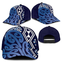 Blue New Zealand Classic Cap Aotearoa Kowhaiwhai Mix Taniko Art LT14