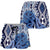 Blue New Zealand Shorts for Women Aotearoa Kowhaiwhai Mix Taniko Art