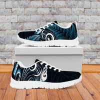 Blue New Zealand Sneakers Aotearoa Silver Fern With Manaia Maori Unique