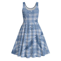 Blue Palaka Hawaii Palapalai Midi Dress Hawaiian Fern