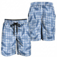 Blue Palaka Hawaii Palapalai Shorts for Men Hawaiian Fern