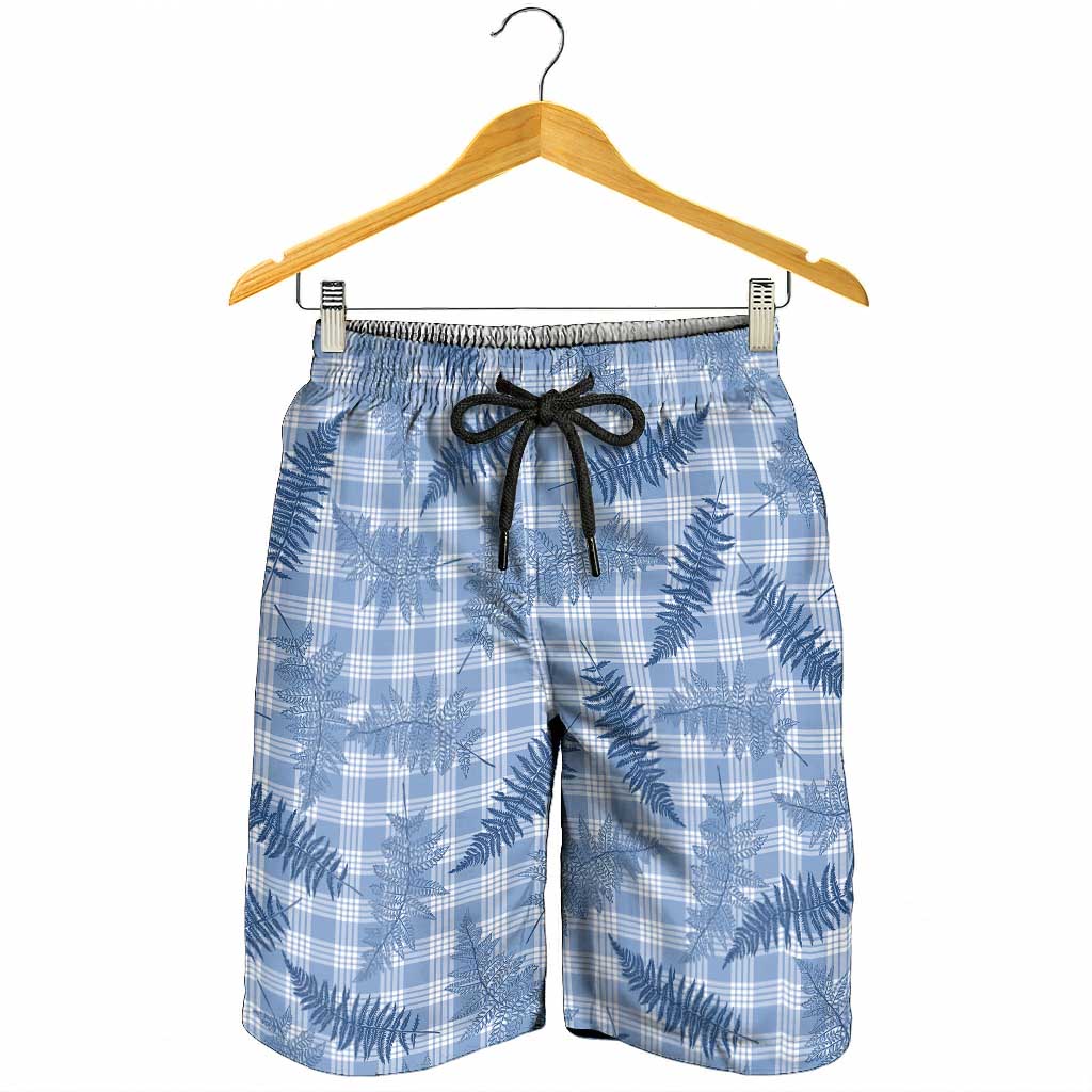 Blue Palaka Hawaii Palapalai Shorts for Men Hawaiian Fern