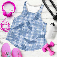 Blue Palaka Hawaii Palapalai Women Racerback Tank Hawaiian Fern