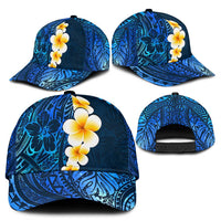 Blue Polynesia Classic Cap Plumeria Tropical Leaves With Galaxy Polynesian Art LT14