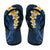Blue Polynesia Flip Flops Plumeria Tropical Leaves Galaxy Polynesian Art - Polynesian Pride