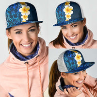 Blue Polynesia Mesh Trucker Cap Plumeria Tropical Leaves With Galaxy Polynesian Art - Polynesian Pride