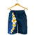 Blue Polynesia Shorts for Men Plumeria Tropical Leaves With Galaxy Polynesian Art - Polynesian Pride