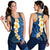 Blue Polynesia Women Racerback Tank Plumeria Tropical Leaves With Galaxy Polynesian Art - Polynesian Pride