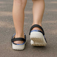 Blue Polynesian Pattern With Tropical Flowers Clogs Shoes - Polynesian Pride